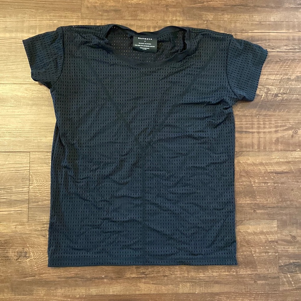 Olympia Activeware Black mesh shirt size P